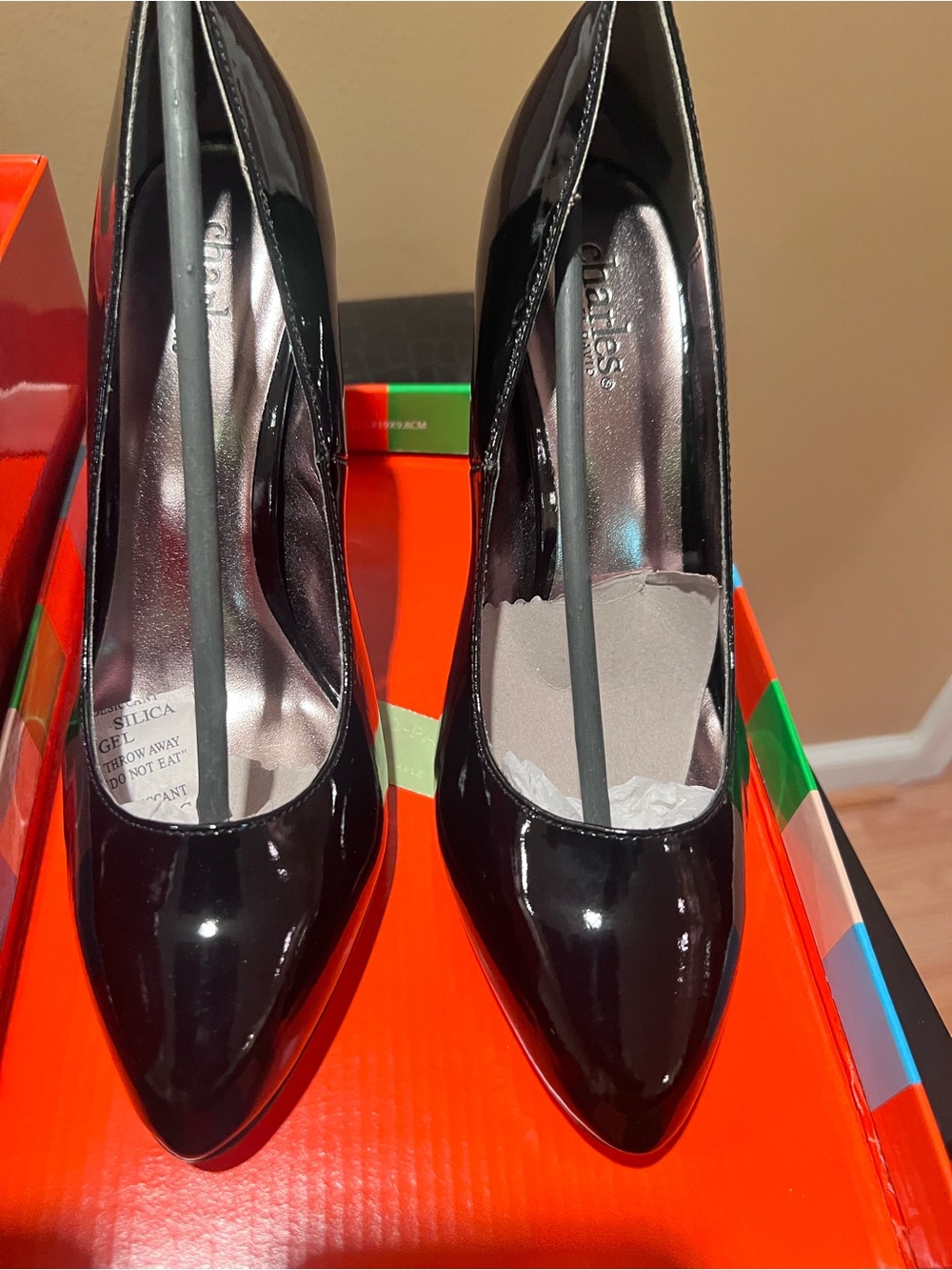 Charles By Charles David Black Patent Pointed-Toe Stiletto Pumps - Picture 3 of 7